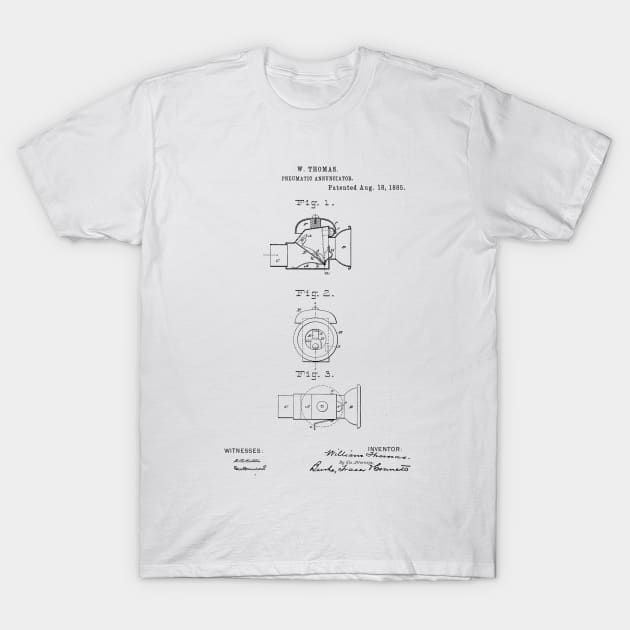 Penumatic Annunciator Vintage Patent Hand Drawing T-Shirt by TheYoungDesigns